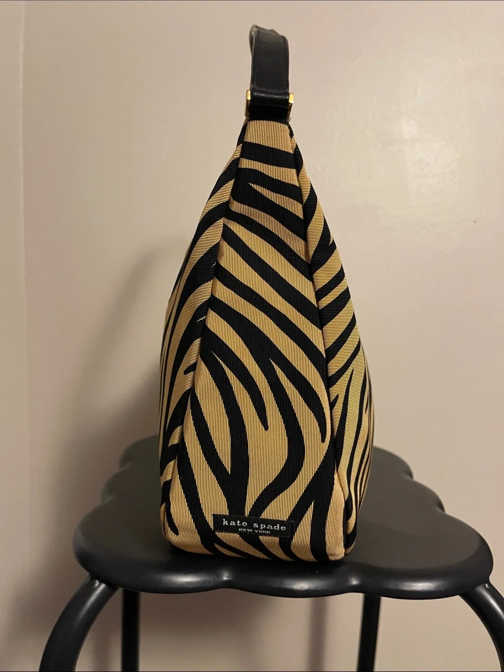 Kate Spade Black & Tan Zebra-Print Shoulder Bag